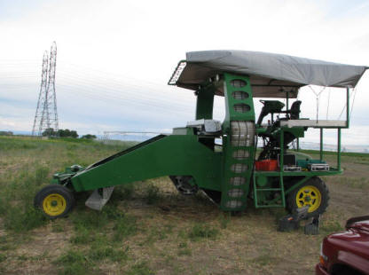 Photo of the Kim Haws Asparagus Harvester. Pasco, WA. 2010